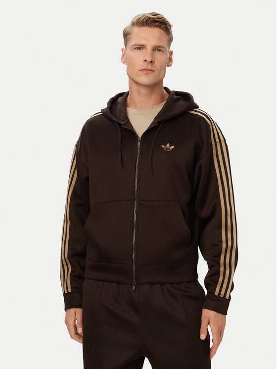 adidas Суитшърт adicolor Spacer KS7426 Тъмнокафяв Oversize