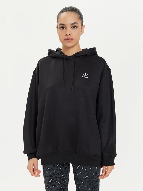 adidas Суитшърт adicolor Trefoil IU2409 Черен Oversize