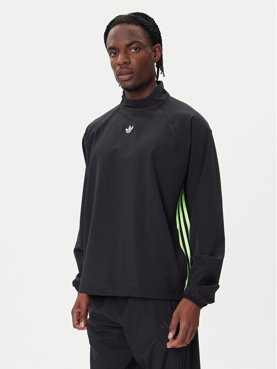 adidas Суитшърт adicolor Woven Drill JW5957 Черен Loose Fit