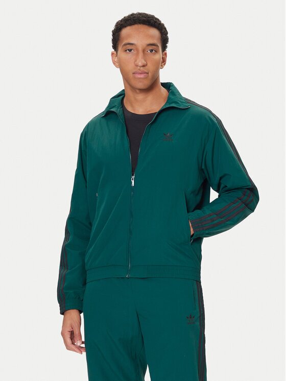 adidas Суитшърт adicolor Woven Firebird JY1329 Зелен Loose Fit