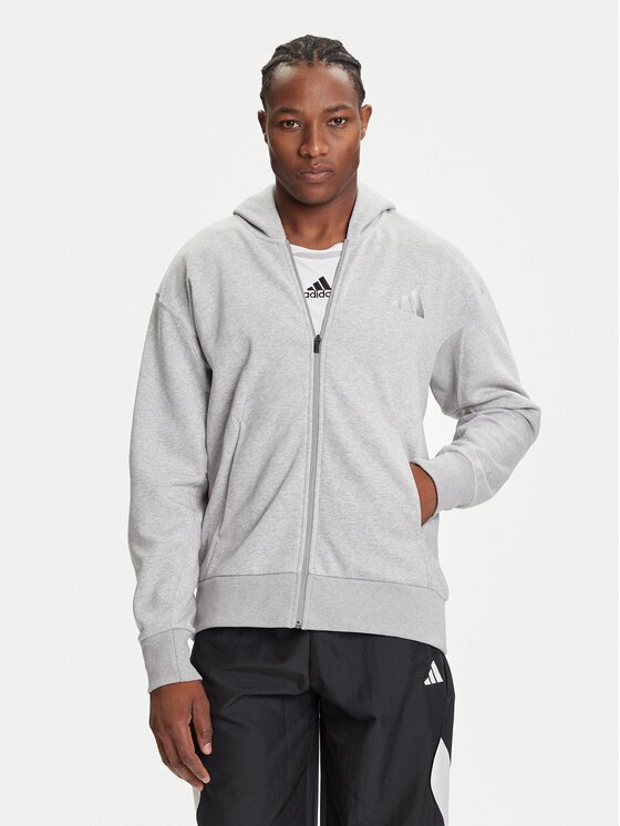 adidas Суитшърт ALL SZN Fleece IY4159 Сив Loose Fit