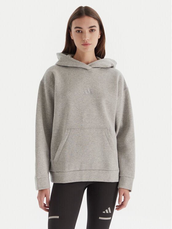 adidas Суитшърт ALL SZN Holiday Glitter Fleece JV5757 Сив Loose Fit