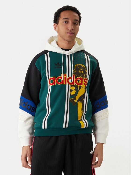 adidas Суитшърт Archive Football Graphic KD1438 Зелен Loose Fit