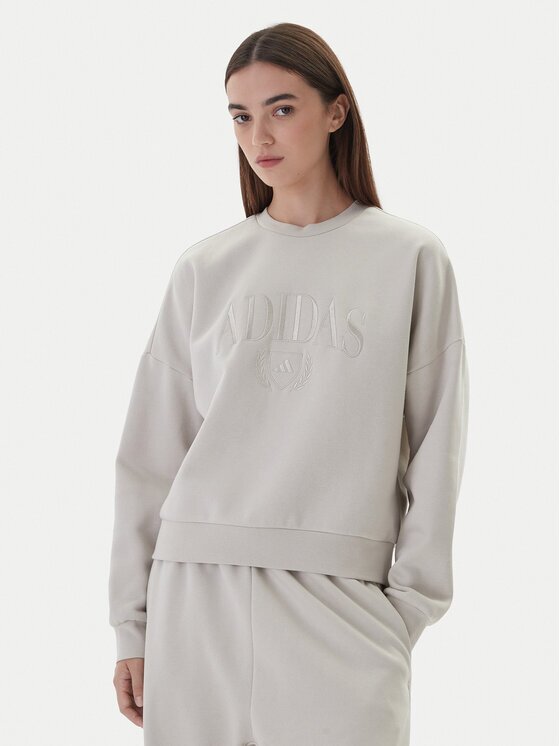 adidas Суитшърт Cozy Holiday Graphic KA9950 Бежов Loose Fit