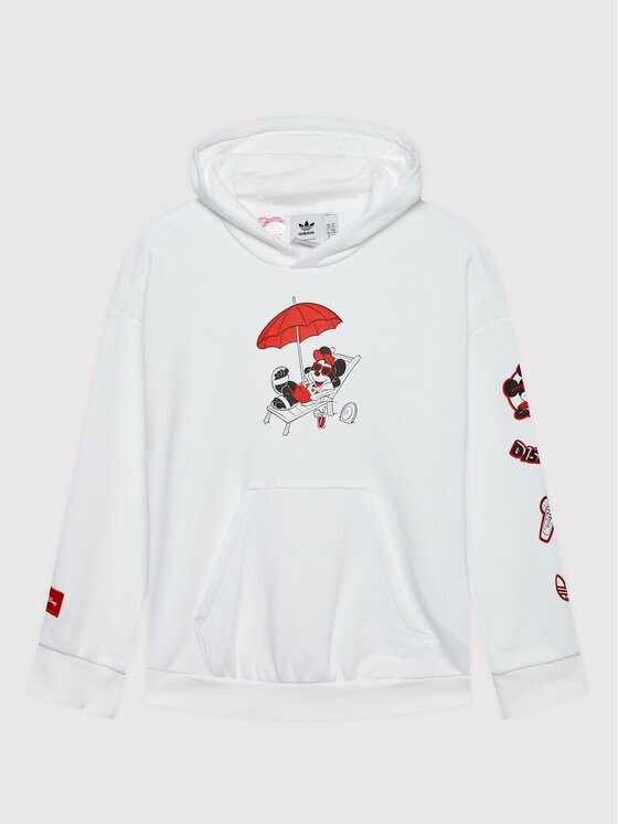 adidas Суитшърт Disney Mickey And Friends HF7578 Бял Relaxed Fit