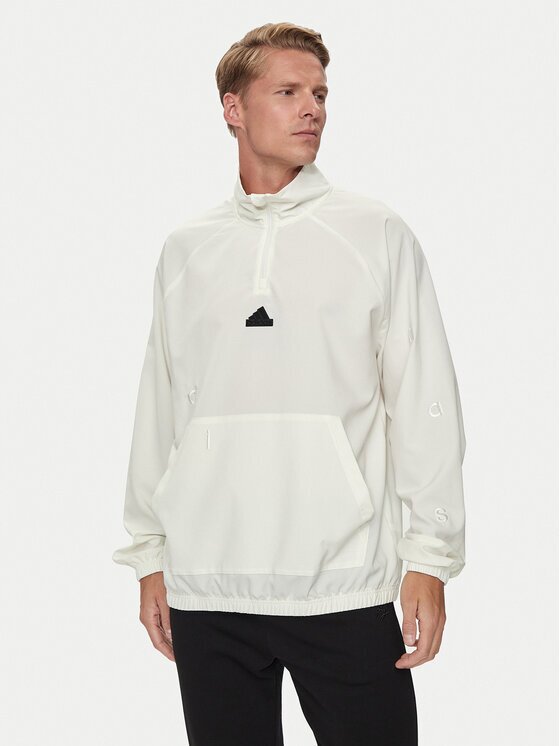 adidas Суитшърт Embroidery IP3799 Бял Regular Fit