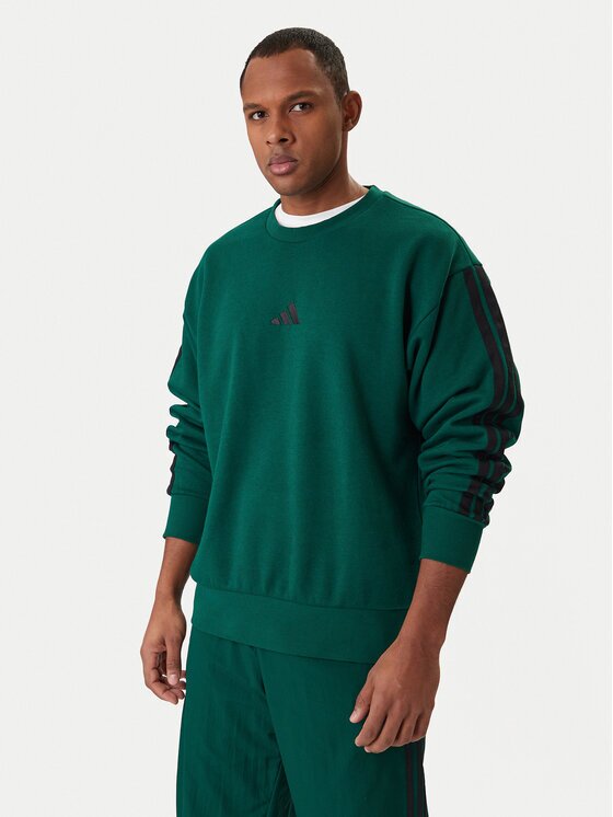 adidas Суитшърт Essentials 3-Stripes JE6306 Зелен Regular Fit