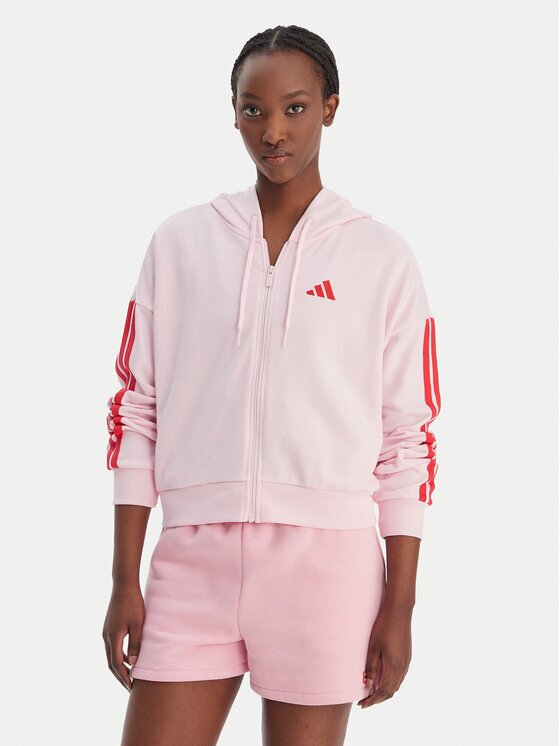 adidas Суитшърт Essentials 3-Stripes KD4789 Розов Regular Fit