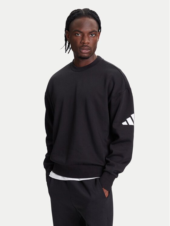 adidas Суитшърт Essentials JF3542 Черен Loose Fit