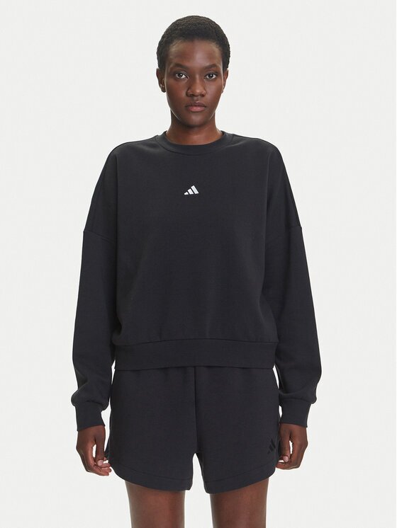 adidas Суитшърт Essentials Small Logo Feelcozy JC5932 Черен Loose Fit