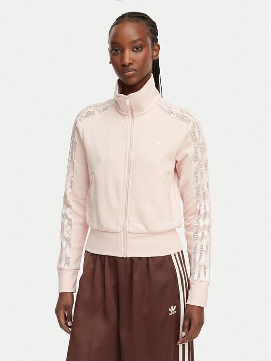 adidas Суитшърт Firebird Lace KC6450 Розов Slim Fit