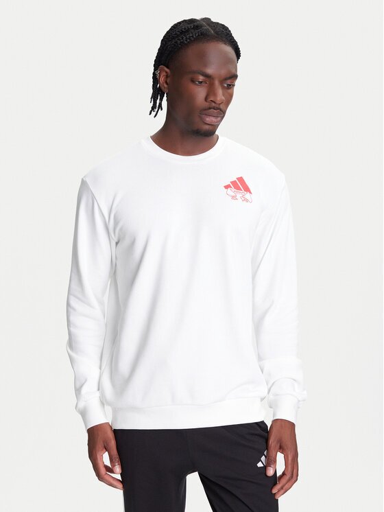adidas Суитшърт Food Noodle Graphic JW4347 Бял Regular Fit