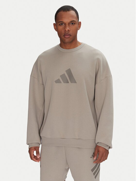 adidas Суитшърт Future Icons 3 Bar Logo JI8771 Бежов Loose Fit