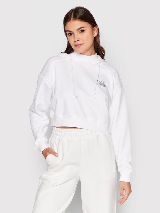 adidas Суитшърт HK5170 Бял Loose Fit