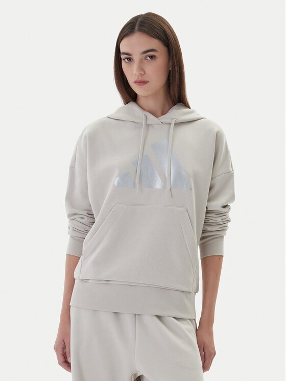 adidas Суитшърт Holiday Metallic Graphic JM4428 Бежов Regular Fit