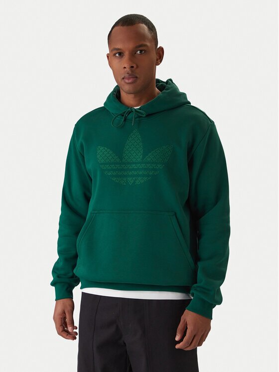 adidas Суитшърт Monogram Infill KD0403 Зелен Regular Fit