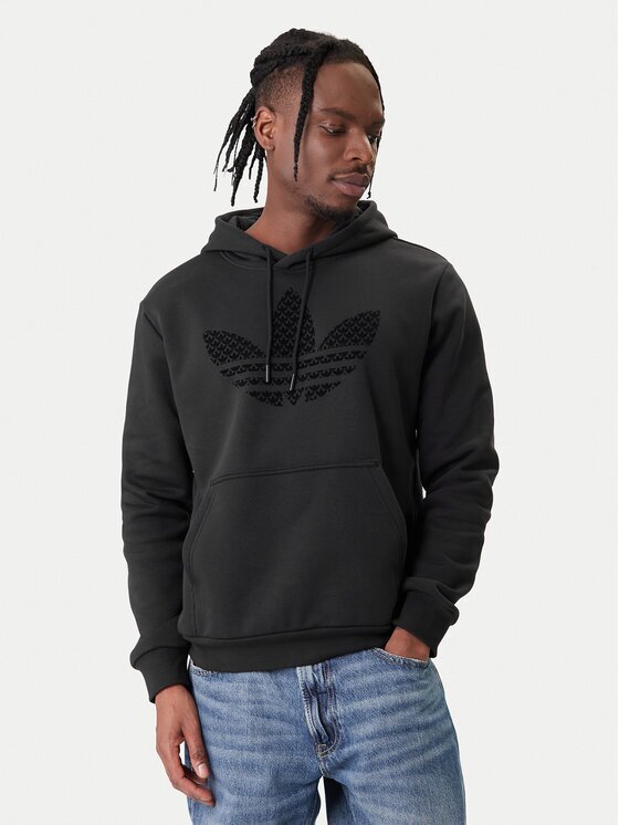 adidas Суитшърт Monogram Infill KD1358 Черен Regular Fit