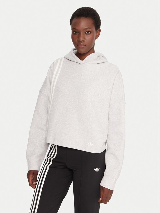 adidas Суитшърт Off Placed 3-Stripes JW3596 Сив Regular Fit