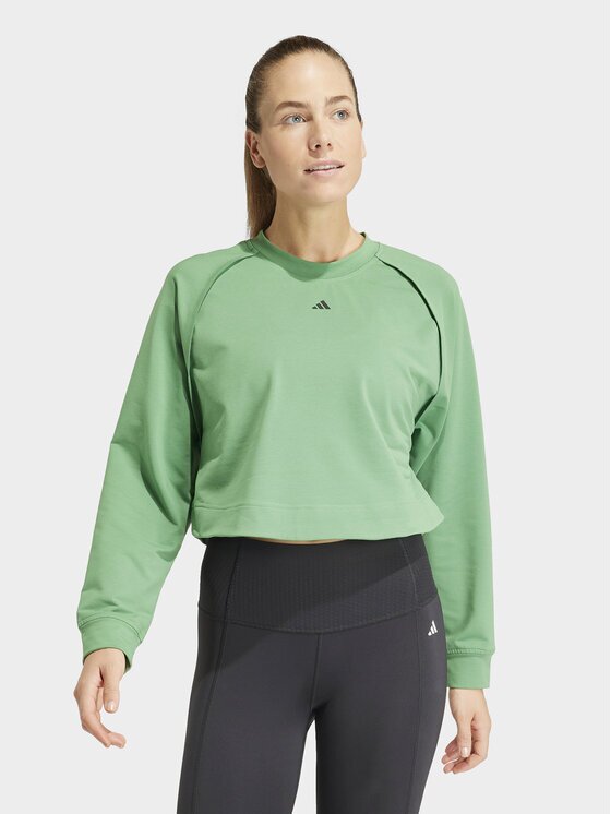adidas Суитшърт от техническо трико Power IT9198 Зелен Loose Fit