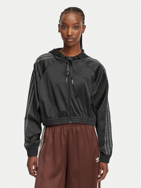 adidas Суитшърт Pearl Cropped KC7864 Черен Loose Fit