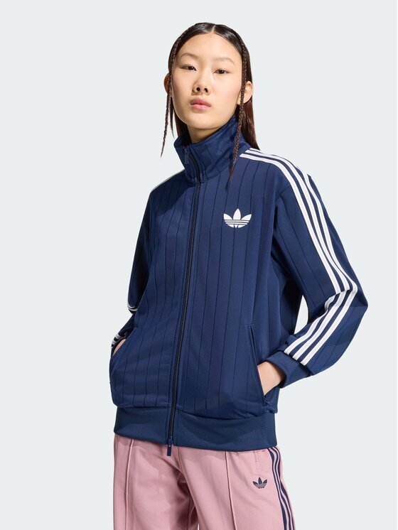 adidas Суитшърт Pinstripe Firebrid Loose Tracktop KS9984 Regular Fit