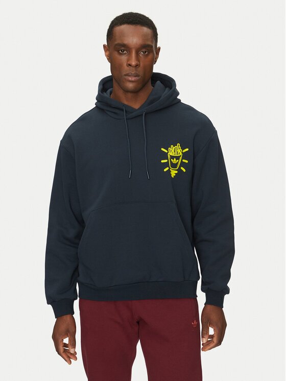 adidas Суитшърт Q12 Street Burger JN5694 Тъмносин Loose Fit
