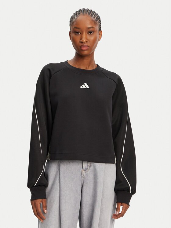 adidas Суитшърт Stadium 3-Stripes JL6996 Черен Loose Fit