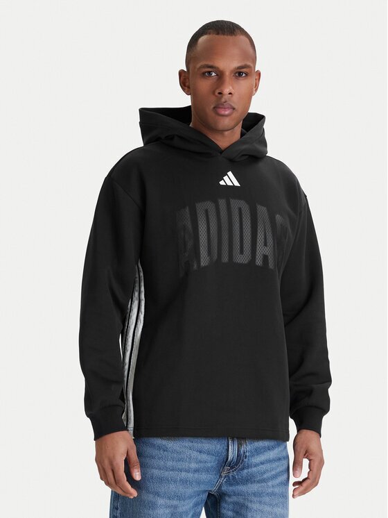 adidas Суитшърт Stadium Graphic KD0287 Черен Loose Fit