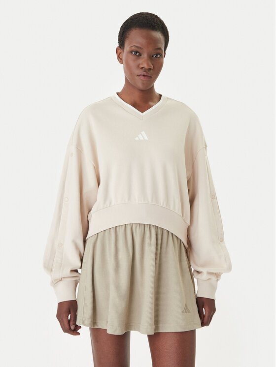 adidas Суитшърт Stadium JY6969 Бежов Loose Fit