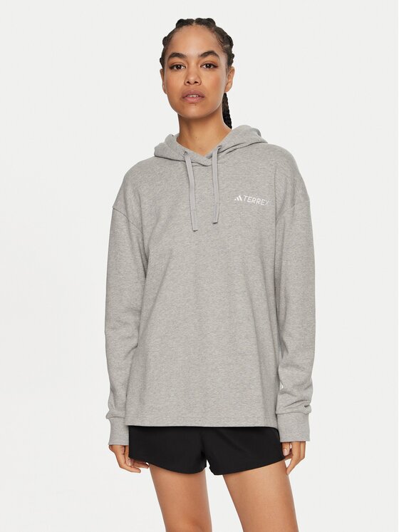 adidas Суитшърт Terrex Logo IB6567 Сив Regular Fit