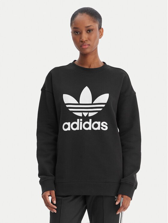 adidas Суитшърт Trefoil Crew FM3272 Черен Regular Fit