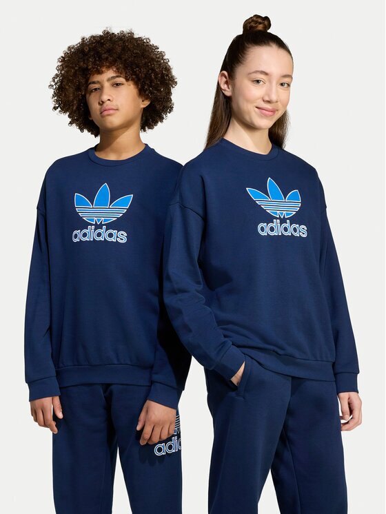 adidas Суитшърт Trefoil JV8572 Тъмносин Loose Fit