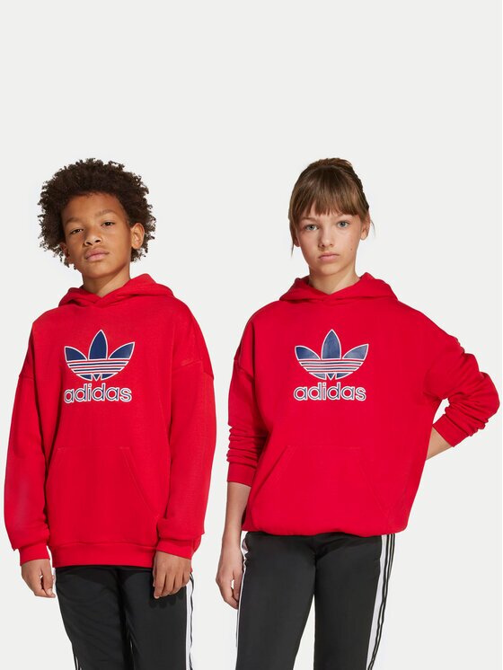 adidas Суитшърт Trefoil JV8652 Червен Loose Fit
