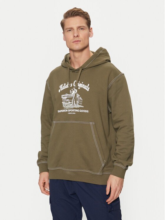 adidas Суитшърт Wabash JP4482 Зелен Loose Fit