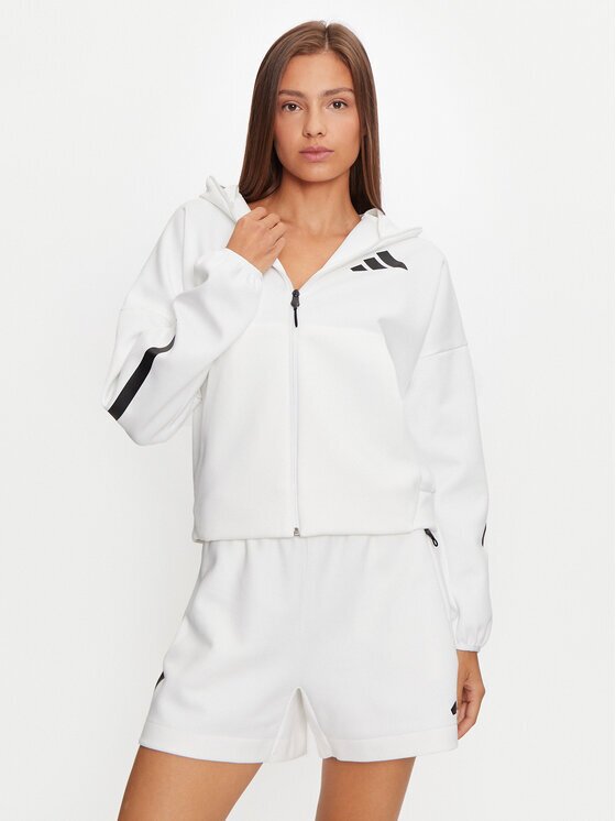 adidas Суитшърт Z.N.E. JE7849 Бял Loose Fit