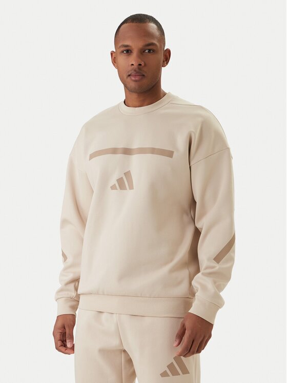 adidas Суитшърт Z.N.E. KE4705 Бежов Loose Fit