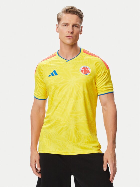 adidas Тениска от техническо трико Colombia 26 Home Replica JL6972 Жълт Slim Fit