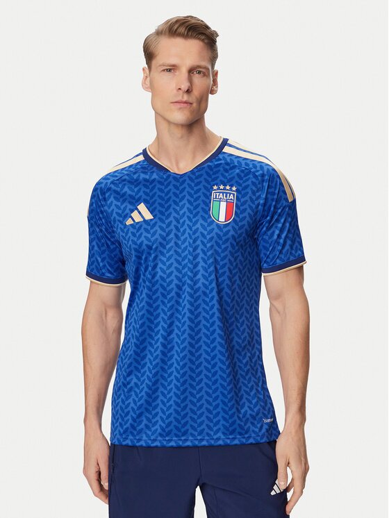 adidas Тениска от техническо трико Italy 26 Home Replica JL6937 Син Slim Fit