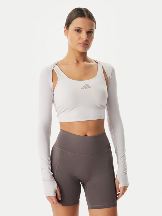 adidas Тениска от техническо трико Power Essentials Workout Contour KD2217 Виолетов Slim Fit