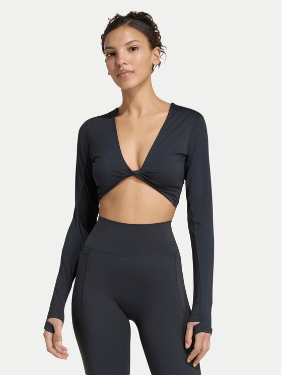 adidas Тениска от техническо трико Primelift Workout Twist Reversible Long Sleeve KF4131 Slim Fit
