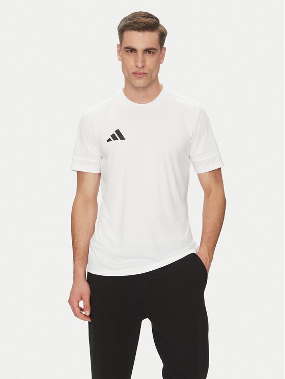 adidas Тениска от техническо трико Squadra 25 Jersey JG5834 Бял Slim Fit