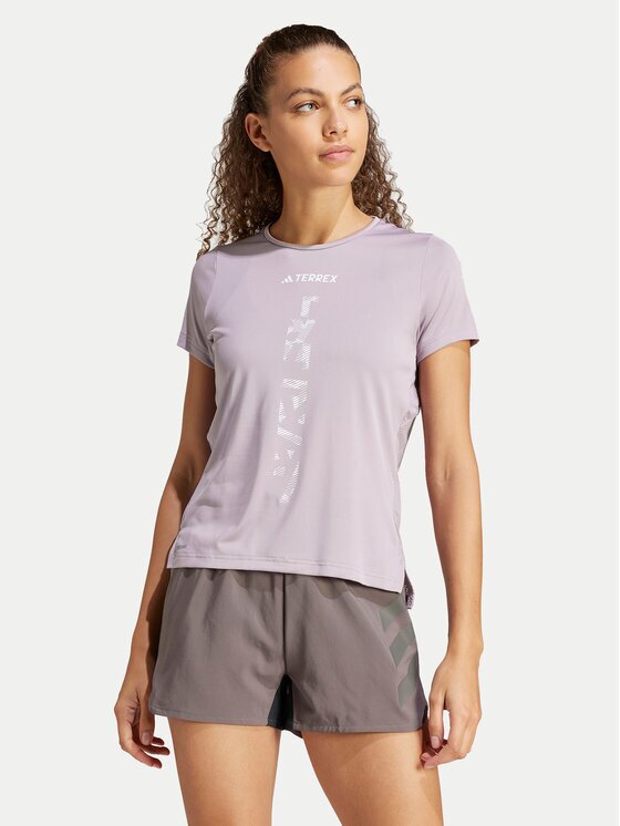 adidas Тениска от техническо трико Terrex Agravic Trail IP4821 Виолетов Regular Fit