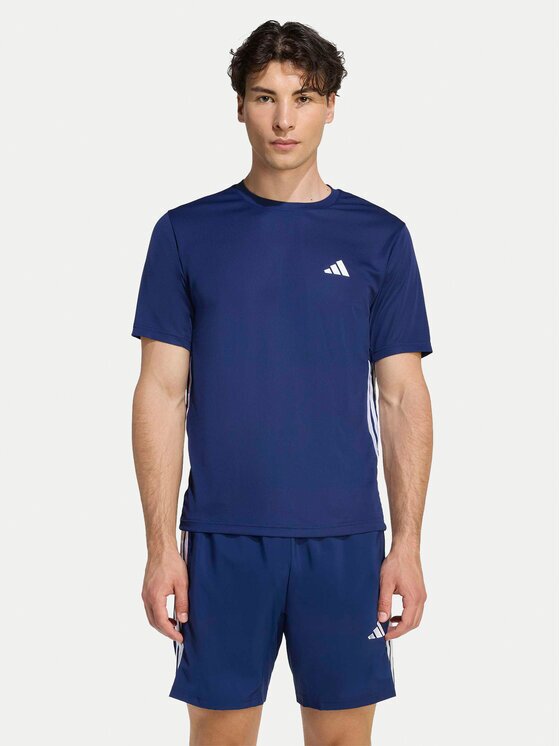 adidas Тениска от техническо трико Workout Essentials Base 3-Stripes KD0701 Тъмносин Regular Fit