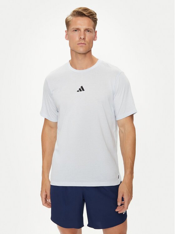 adidas Тениска от техническо трико Workout Logo IT2128 Син Regular Fit