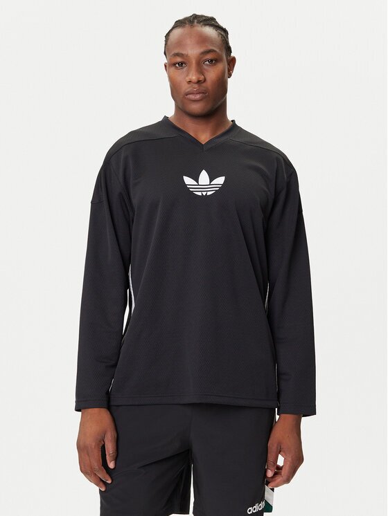 adidas Тениска с дълъг ръкав adicolor Mesh JY1307 Черен Regular Fit