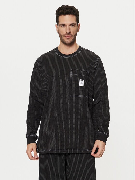 adidas Тениска с дълъг ръкав Wabash JP4479 Черен Loose Fit