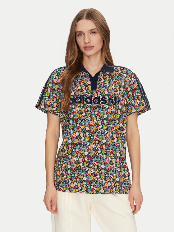 adidas Тениска с яка и копчета Liberty London Football JC7786 Цветен Loose Fit
