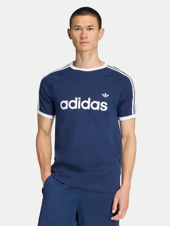 adidas Тишърт 3-Stripes Ringer KF0419 Тъмносин Slim Fit