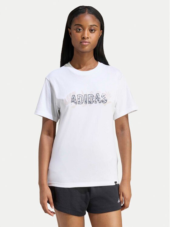 adidas Тишърт Animal Graphic KB7146 Бял Regular Fit