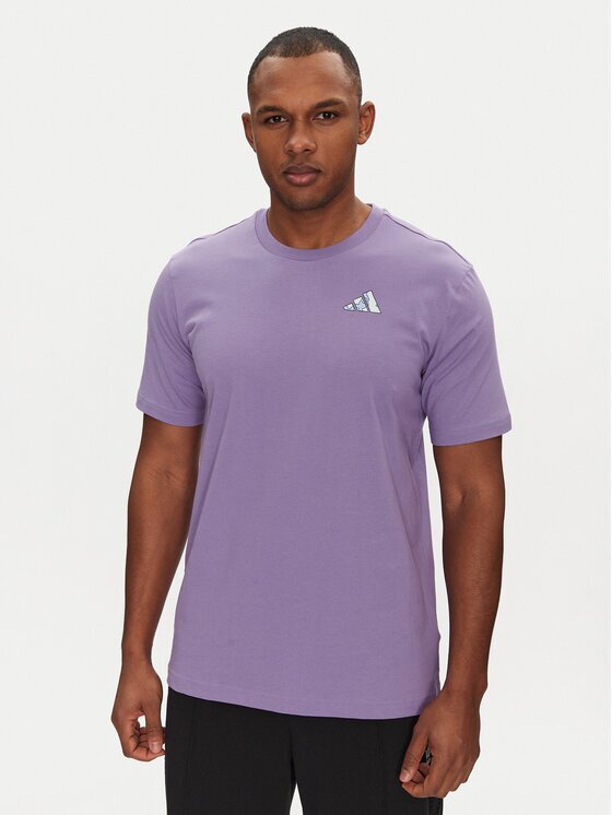 adidas Тишърт Earth Day Graphic JI6757 Виолетов Regular Fit